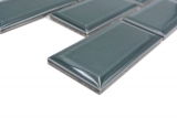 Hand-painted ceramic mosaic tile Metro composite look uni forest green MOS24-06G_m