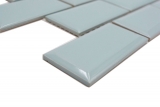 Hand-painted ceramic mosaic tile Metro composite look uni mint green pastel MOS24-06M_m