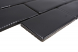 Hand-painted ceramic mosaic tile Metro Sybway composite uni black glossy MOS26-112_m
