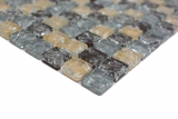 Hand-painted glass mosaic mosaic tile broken gray beige brown MOS92-1302_m