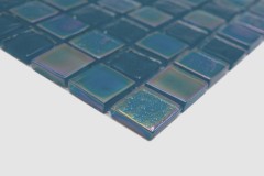 Hand-painted glass mosaic mosaic tile small flip flop iridescent black multicolored MOS65-S63_m