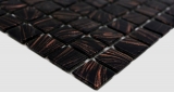 Hand-painted glass mosaic mosaic tile Black copper iridescent shimmering MOS230-G49_m