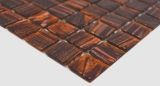Hand-painted glass mosaic mosaic tile Dark brown Gold Copper iridescent MOS230-G36_m