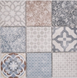 Jasba Pattern mosaic ceramic stoneware multicolored matt retro look kitchen bathroom shower MOSJBPV20 1 mat