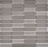 Mosaic tile ceramic rods gray unglazed glass MOS24-0204_f
