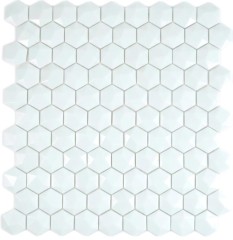 Glass mosaic hexagonal hexagon mosaic white 3D mosaic tiles wall tile backsplash kitchen bathroom MOS11-AR01