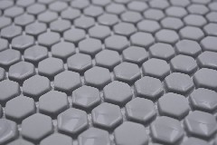 Hand sample Hexagon Enamel mix gray glossy/matt wall tile backsplash kitchen shower bathroom MOS140-0201_m
