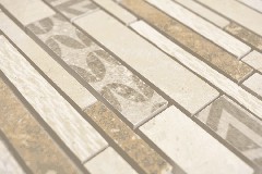 Hand sample composite marble/ceramic mix beige 3F wall tile backsplash kitchen shower bathroom MOS180-B0327B_m