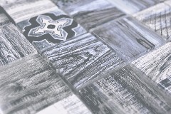 Hand pattern square Crystal mix blue wall tile backsplash Mos160-w400_m