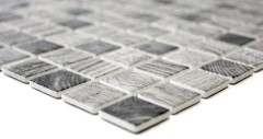 Hand sample mosaic tile ECO Recycling GLAS ECO wood texture light gray MOS63-312_m