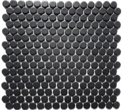 Mosaic tile ceramic button black matt MOS10-0311_f