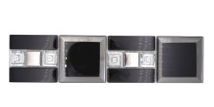 Mosaic border glass mosaic black silver modern - MOS88-S89_f