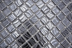 Hand-painted mosaic tile pool mosaic swimming pool mosaic black graphite silver shower wall SPAIN - MOS220-78253U_m