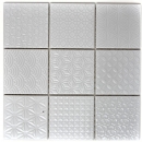 Retro vintage mosaic tile wall ceramic white structure tile mirror bathroom tile wall tile - MOS22B-0104