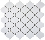 Florentine retro vintage mosaic tile ceramic white glossy wall cladding kitchen - MOS13-1WG