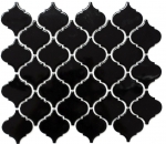 Florentine retro vintage mosaic tile ceramic black glossy wall cladding bathroom kitchen - MOS13-2BG