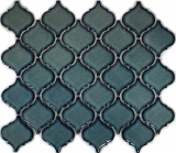 Florentine retro vintage mosaic tile ceramic blue speckled glossy wall bathroom kitchen WC - MOS13-0408