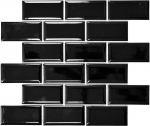 Metro Subway Tiles Black Facet Mosaic Tile Ceramic Tile Backsplash Kitchen MOS26M-0303