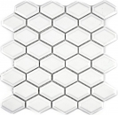 Retro 3D mosaic tile ceramic diamond metro white matt tile backsplash kitchen MOS13MD-0111