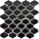 Retro 3D mosaic tile ceramic diamond metro black glossy tile backsplash kitchen MOS13MD-0301
