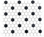 Hexagonal hexagon mosaic tile ceramic black white matt tile backsplash kitchen wall tile bathroom tile WC - MOS11A-0301