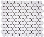 Hexagonal hexagon mosaic tile ceramic mini white glossy backsplash kitchen wall tile bathroom tile WC - MOS11A-0102