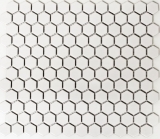 Hexagonal hexagon mosaic tile ceramic mini white matt wall shower tile wall tile bathroom tile kitchen - MOS11A-0111