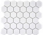 Hexagonal hexagon mosaic tile ceramic white glossy kitchen splashback tile backsplash wall tile - MOS11B-0102