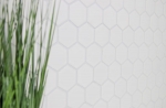 Hand-patterned mosaic tile ceramic hexagon white glossy kitchen splashback MOS11B-0102_m