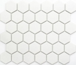 Hexagonal hexagon mosaic tile ceramic white matt wall tile bathroom tile kitchen tile backsplash WC - MOS11B-0111