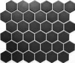 Hexagonal hexagon mosaic tile ceramic black matt shower splashback tile backsplash kitchen splashback wall bathroom - MOS11B-0311