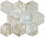 Mosaic tiles ceramic gray hexagon cement kitchen tile WC bathroom tile MOS11F-0202_f | 10 mosaic mats
