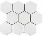 Hexagonal hexagon mosaic tile ceramic XL white glossy kitchen tile WC bathroom tile kitchen splashback wall - MOS11F-0101