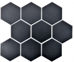 Hexagonal hexagon mosaic tile ceramic XL black matt kitchen tile WC bathroom tile splashback tile backsplash - MOS11F-0311