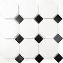 Octagonal octagon mosaic tile ceramic white matt black glossy wall tile bathroom tile MOSOcta-190