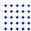 Octagonal octagonal mosaic tile ceramic blue white matt blue glossy wall tile bathroom tile MOS13-OctaG464