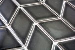 Hand-patterned mosaic tile ceramic white diamond black glossy wave kitchen splashback MOS13DS-0302_m