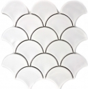 Fan mosaic tile ceramic fish scale drop white tile WC bathroom tile wall tile - MOS13-FS01