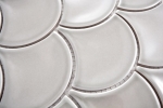 Hand-painted mosaic tile ceramic gray fan stone gray glossy MOS13-FS02_m