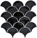 Mosaic tile ceramic fan black glossy tile WC bathroom tile MOS13-FS03_f | 10 mosaic mats