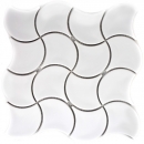 Mosaic tile ceramic fan white glossy wave wall tile bathroom tile MOS13-FSW01_f | 10 mosaic mats