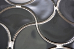 Hand pattern mosaic tile ceramic fan black glossy wave wall tile bathroom tile MOS13-FSW03_m