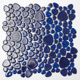 Pebble mosaic Pebbles ceramic drops blue glossy shower tray tile backsplash MOS12-0405