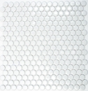 Button mosaic LOOP round mosaic white glossy wall kitchen shower BATH MOS10-0102