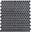 Button mosaic LOOP round mosaic black glossy wall kitchen shower BATH MOS10-0300