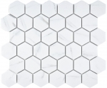 Mosaic tile ceramic white hexagon Carrara look wall tile bathroom tile MOS11G-0102_f | 10 mosaic mats