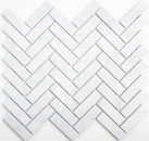 Herringbone mosaic tile ceramic stone effect white tile backsplash kitchen MOS24-SO10