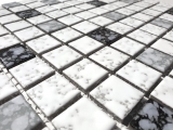 Hand pattern mosaic tile ceramic mosaic white black gray structure floor bathroom MOS18-0307_m