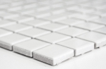 Hand-painted ceramic mosaic shower splashback WHITE GLOSSY bathroom tile kitchen splashback MOS18D-0101_m