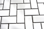 Hand pattern mosaic tile ceramic herringbone white glossy kitchen tile wall tile MOS24-CHB5WG_m